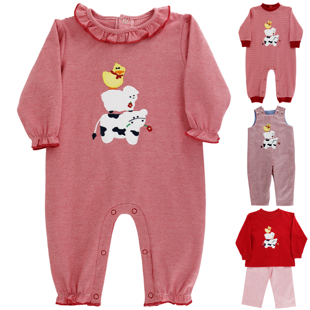 Barnyard Buddies - Girls Knit Romper
