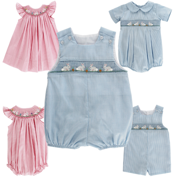 Smocked Bunnies - Boys Infant Bubble