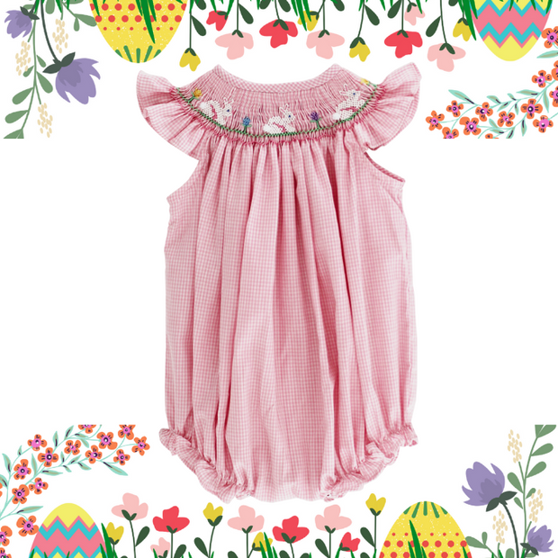 Smocked Bunnies - Bishop Romper