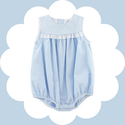 Light Blue Seersucker - Girls Bubble Short