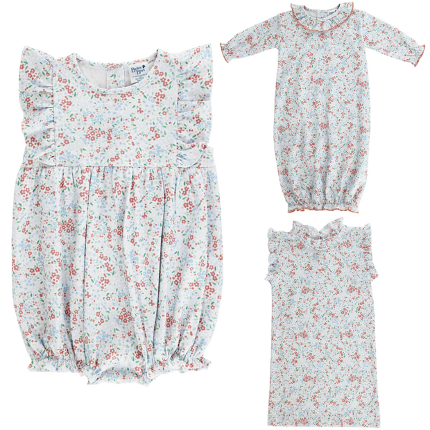 Floral - Girls Knit Infant Bubble