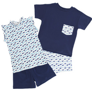 Whale Tales - Girls Knit Short Set