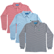 Harry Long Sleeve Polo - Navy & White Stripe