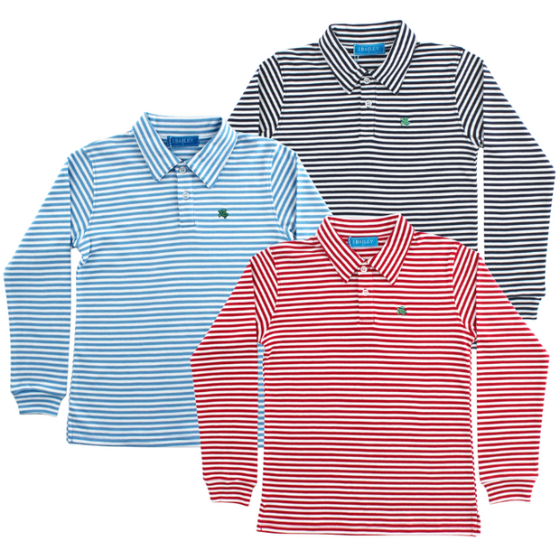 Harry Long Sleeve Polo - Red & White Stripe