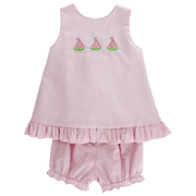 Sailboat Trio - Angel Dress Tieback with Bloomer