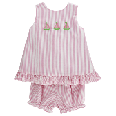 Sailboat Trio - Angel Dress Tieback with Bloomer