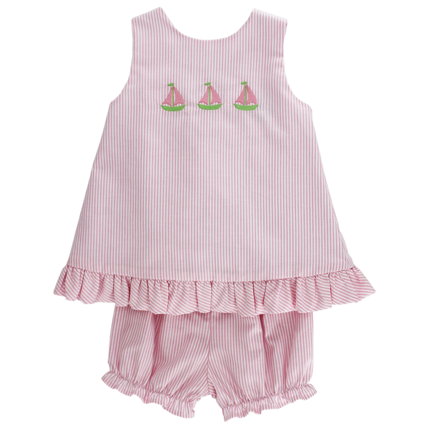 Sailboat Trio - Angel Dress Tieback with Bloomer