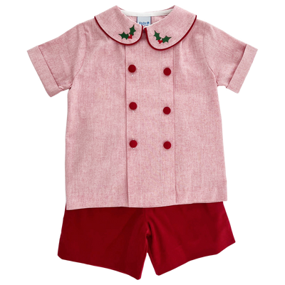 Holly with Red Corduroy - Dressy Short Set