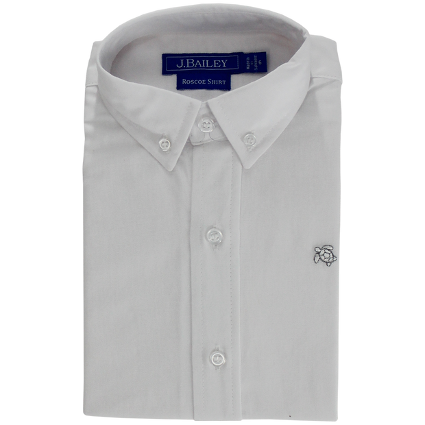 Roscoe Button Down Shirt- White Oxford