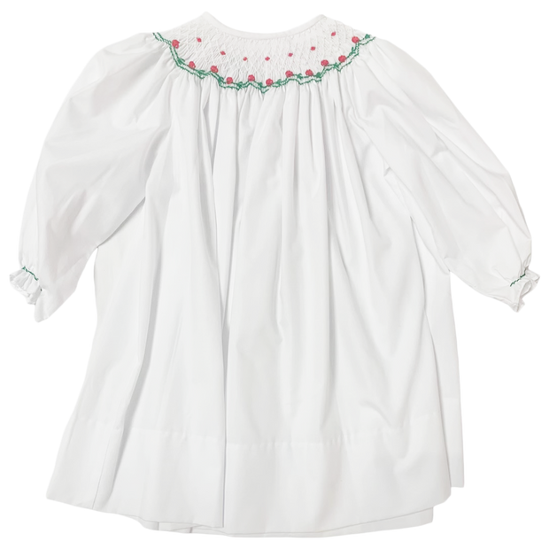White Holiday Geometrics- Bishop Dress