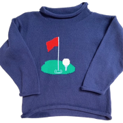 Roll Neck Sweater- Golf/Navy