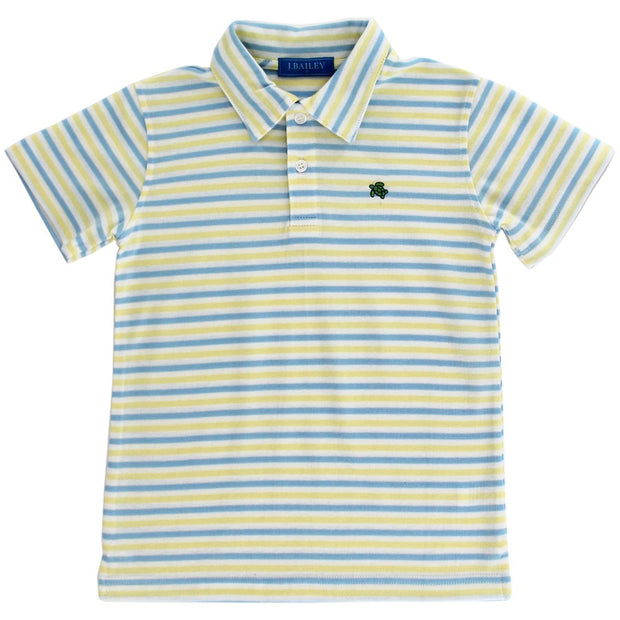 Henry Short Sleeve Stripe Polo- Sunshine