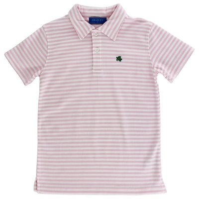 Henry Short Sleeve Polo- Pink/White