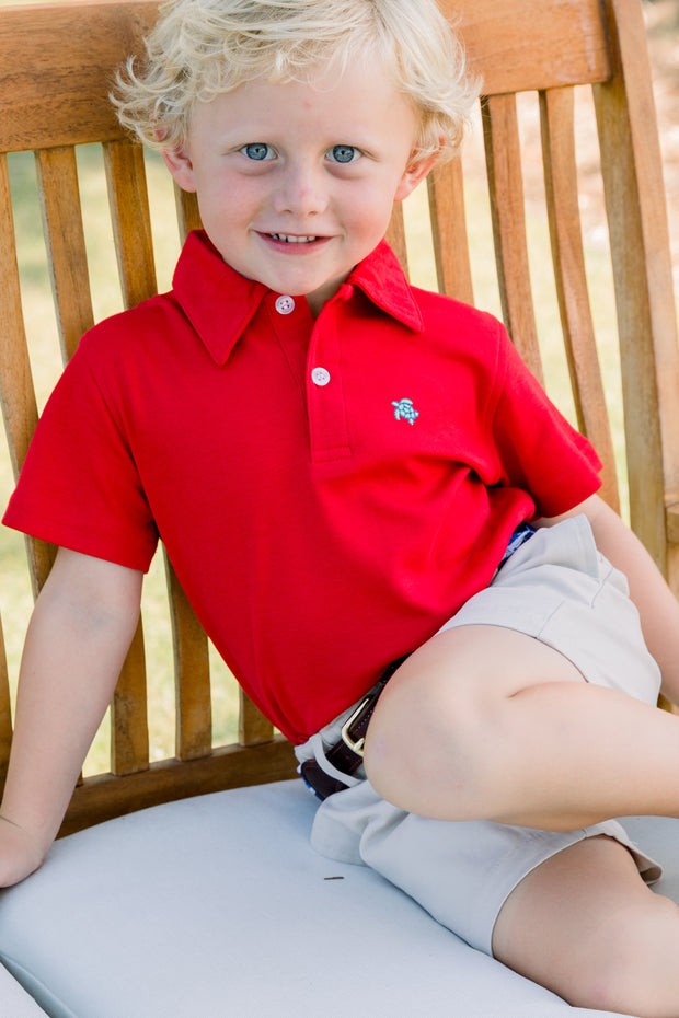 Henry Short Sleeve Polo-Red