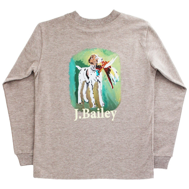 J. Bailey Long Sleeve Logo Tee- Dog on Bark