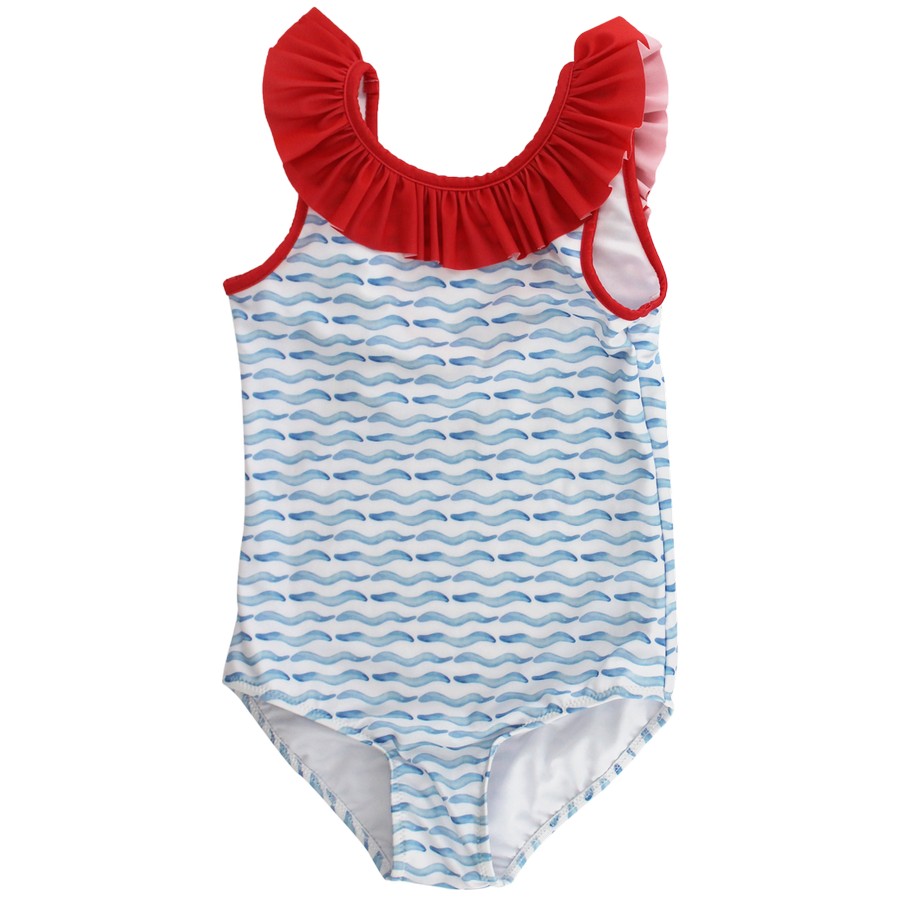 Girls One Piece Swimsuit- Waves – Bailey Boys