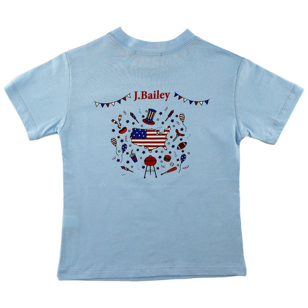 J. Bailey S/S Logo Tee- Fourth Fun on Bayberry