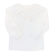 Girls Ruffle Shirt - White