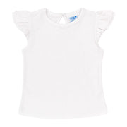 Ruffled Sleeve Tee- White