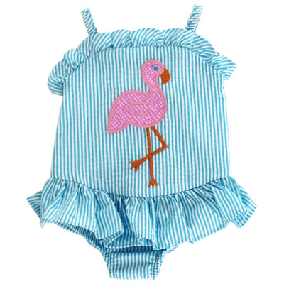 Fancy Flamingo- Girls One Piece Ruffle Swimsuit