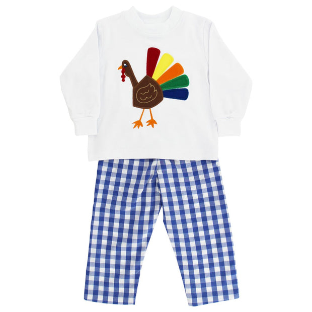 Turkey with blue/white check pant