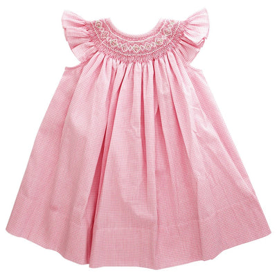 Pink Check Geometric- Bishop Dress