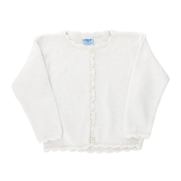 Girls Cardigan Sweater- White