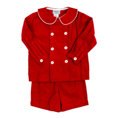 Red Corduroy - Dressy Short Set