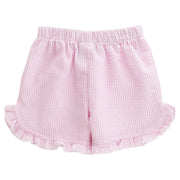 Light Pink Seersucker - Girls Short with Ruffle