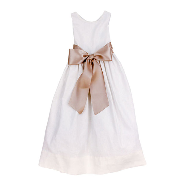 linen empire dress Striped Empire-Waist Midi Dress in 100% Linen