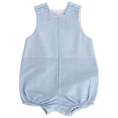 Blue Seersucker Stripe- Short Infant Bubble