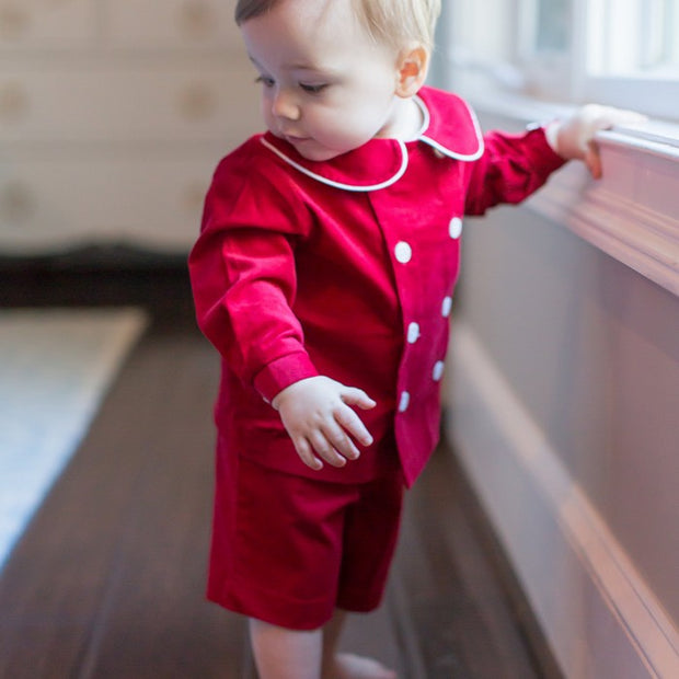 Red Corduroy - Dressy Short Set