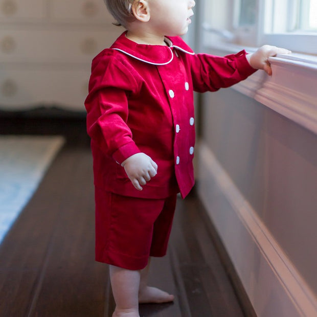 Red Corduroy - Dressy Short Set