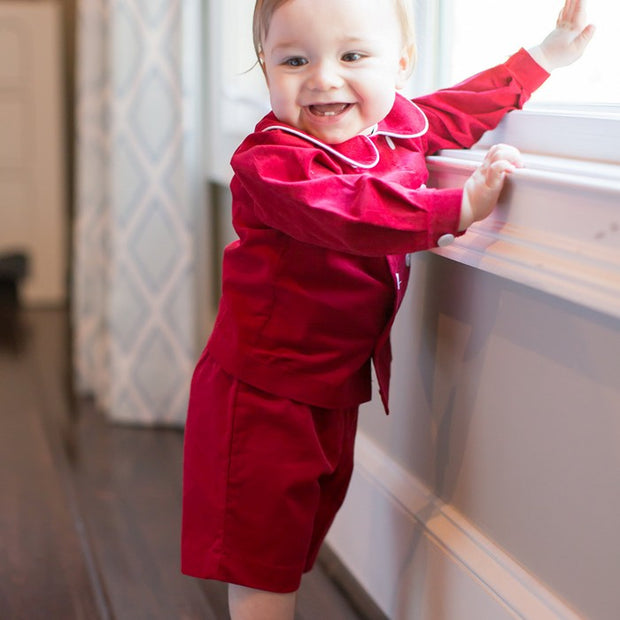 Red Corduroy - Dressy Short Set