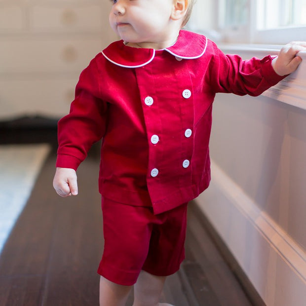 Red Corduroy - Dressy Short Set