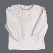 Girls Ruffle Shirt - White