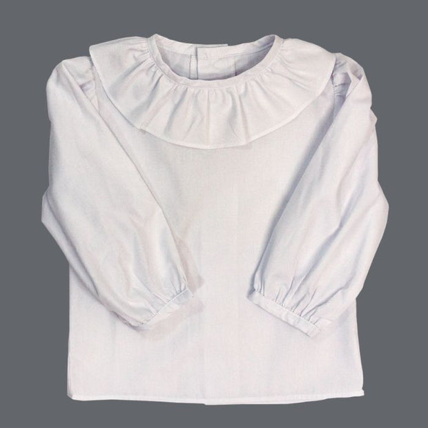 Girls Ruffle Shirt - White