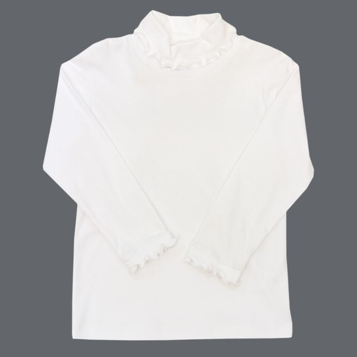 White Knit Ruffle Turtle Neck Bailey Boys