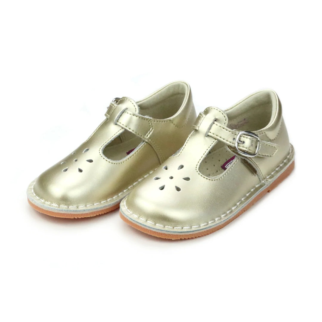 Gold mary jane baby shoes sales